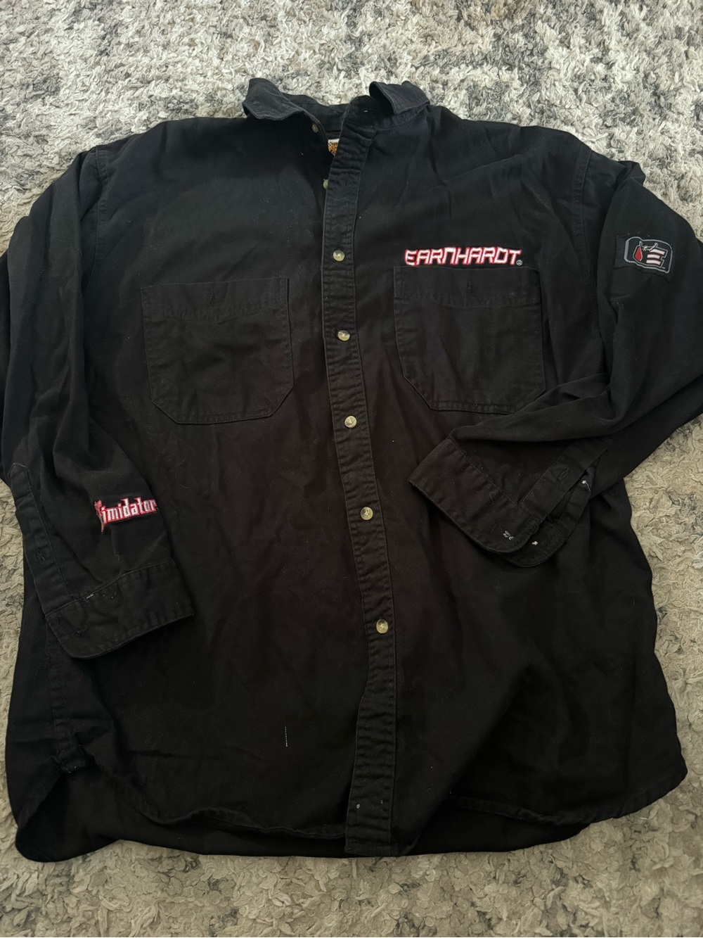 Vintage Earnhardt Men’s Black Button-Down Work Shirt